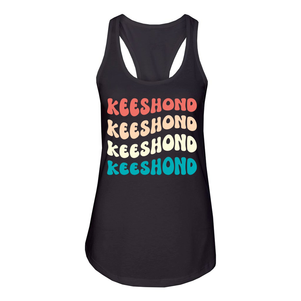 Retro Keeshond dog Women's Racerback Tank