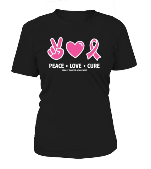 Peace Love Cure Pink Ribbon Family Breast Cancer Women's T-Shirt