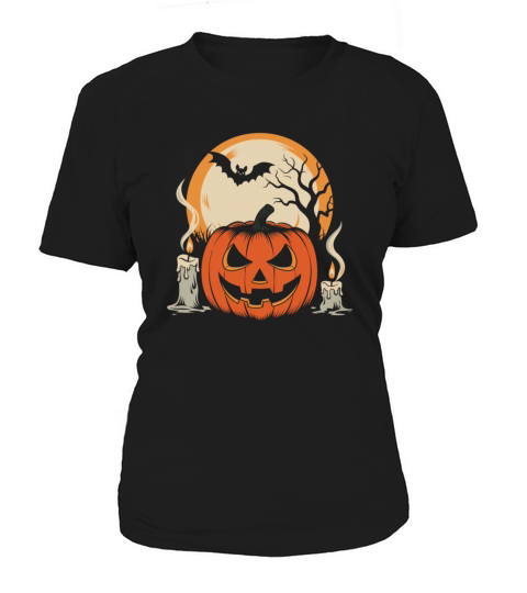 Vintage Pumpkin Scene Halloween Classic T-Shirt Women's T-Shirt