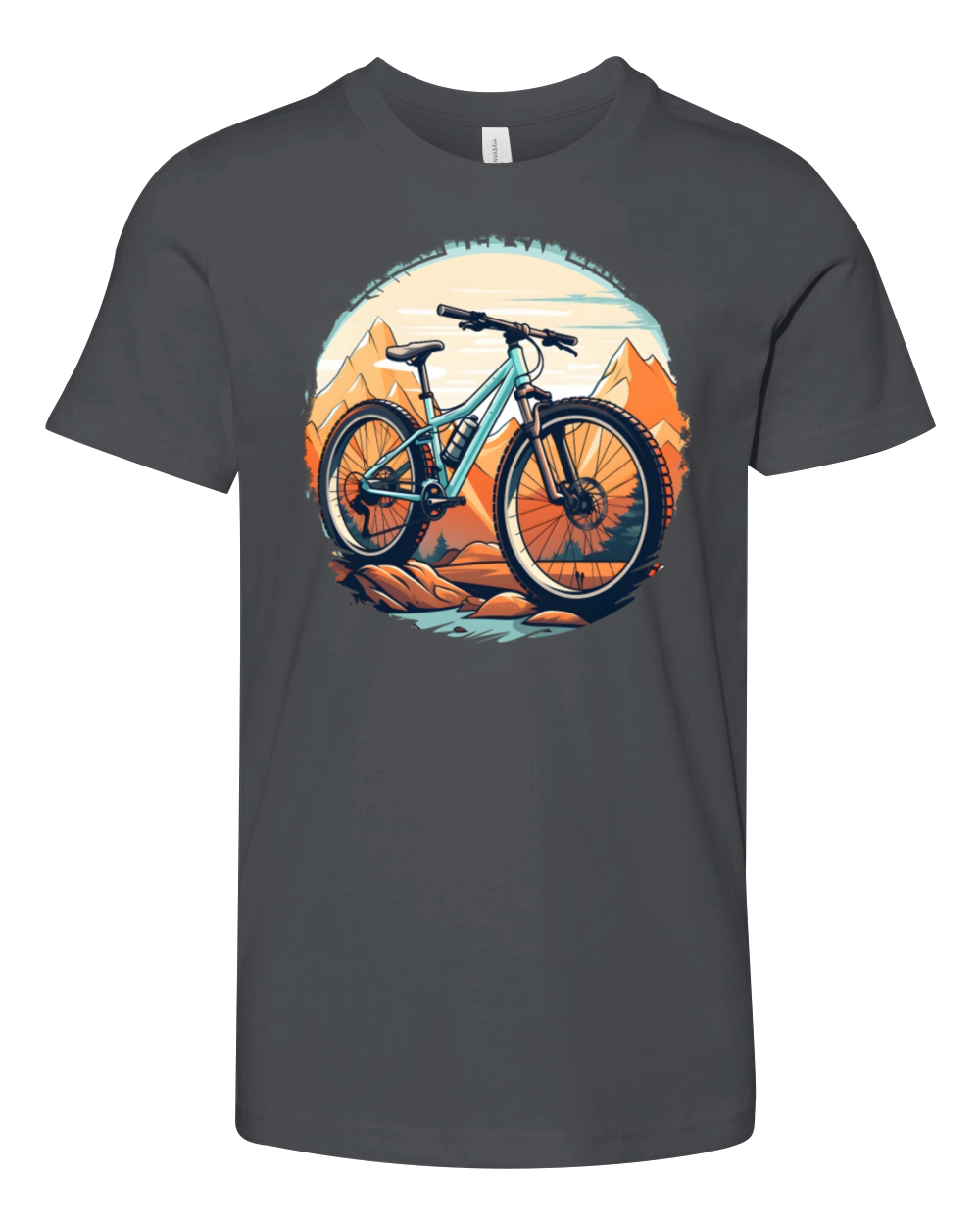 Mountain Biking Sketch Vintage Style Youth Unisex Jersey Tee