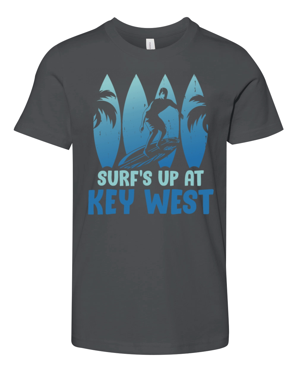 Sunshine-State SURFS UP AT KEY-WEST Surfing Youth Unisex Jersey Tee