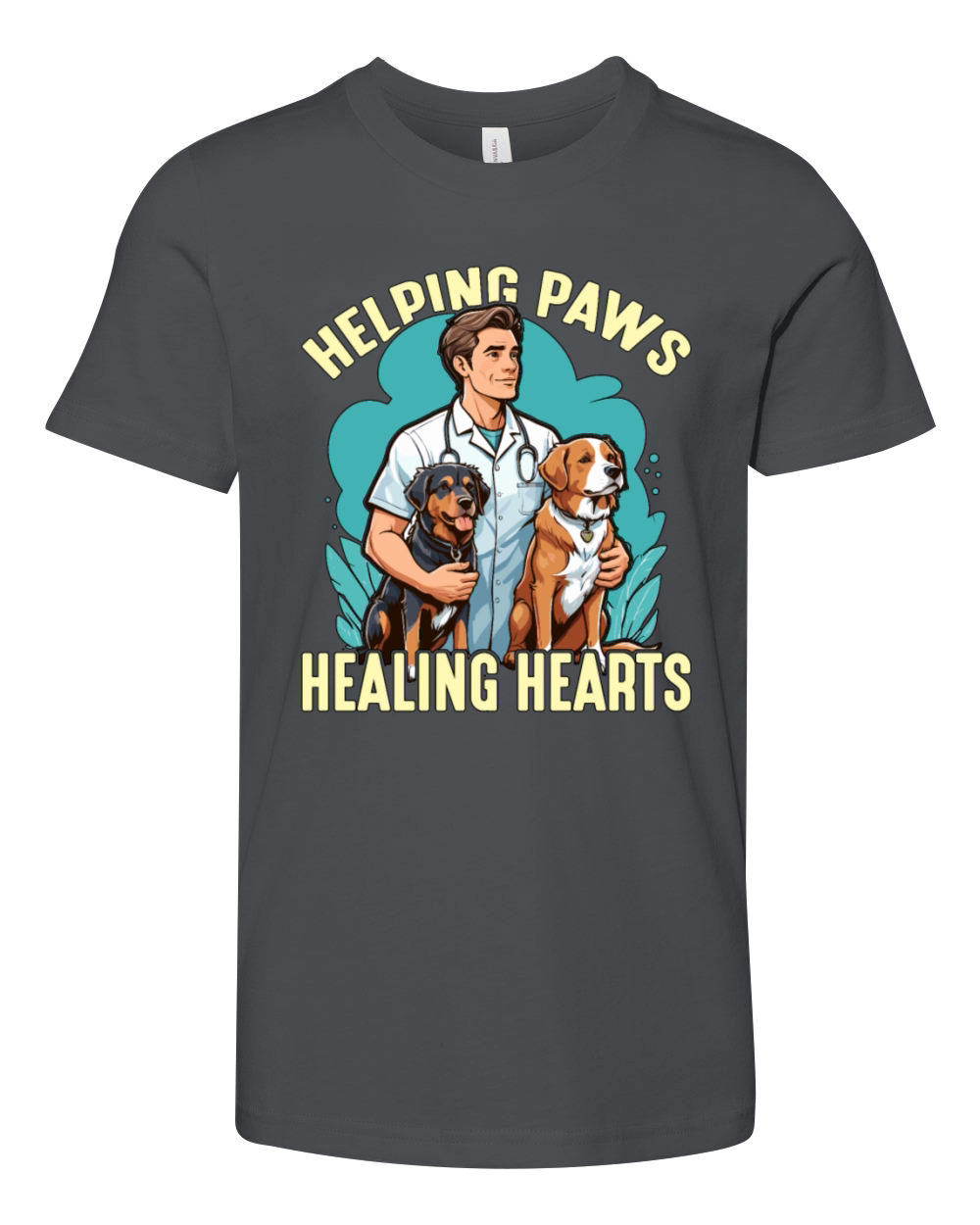 Veterinary Technician Helping Paws Animal Lover Youth Unisex Jersey Tee