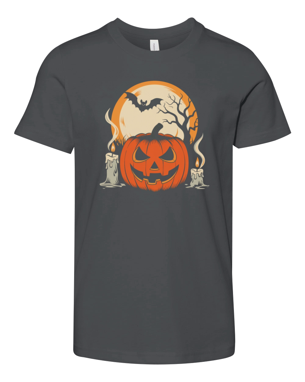 Vintage Pumpkin Scene Halloween Classic T-Shirt Youth Unisex Jersey Tee
