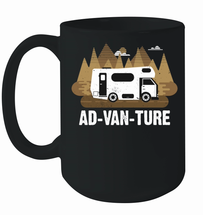 AD-VAN-TURE Funny Camper Van Life Vanlife Vintage Ceramic Mug