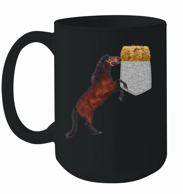 Horse Reaching For Hay In Your Fake Pocket Funny Ceramic Mug