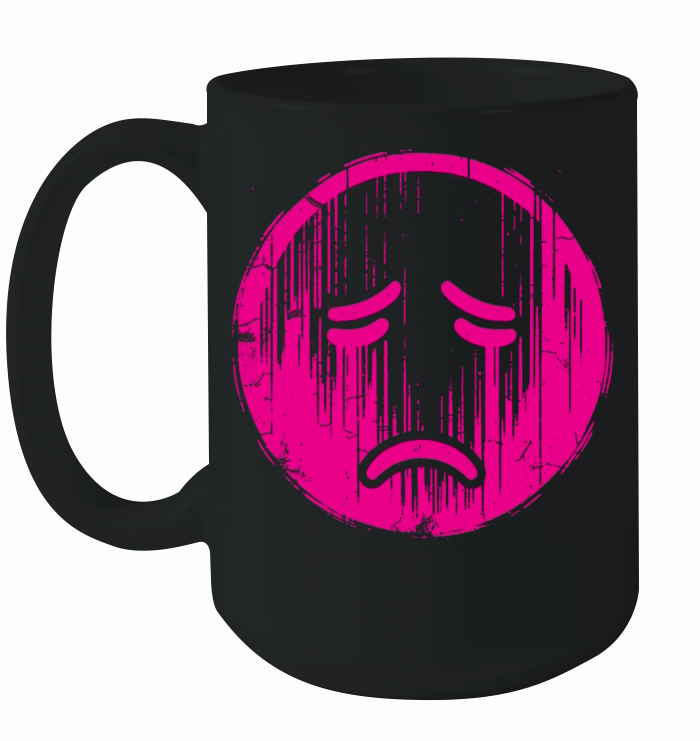 Sad Pink Face Ceramic Mug
