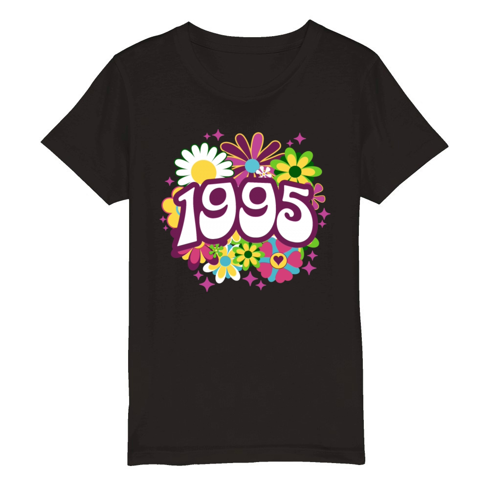30 Years Vintage 1995 Retro 30th Birthday Woman Organic Kids Crewneck T-shirt