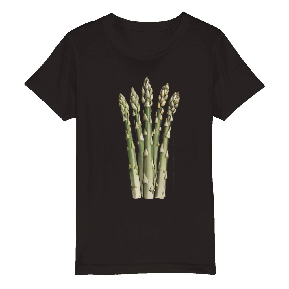 Vegetable Asparagus Retro Vintage Organic Kids Crewneck T-shirt