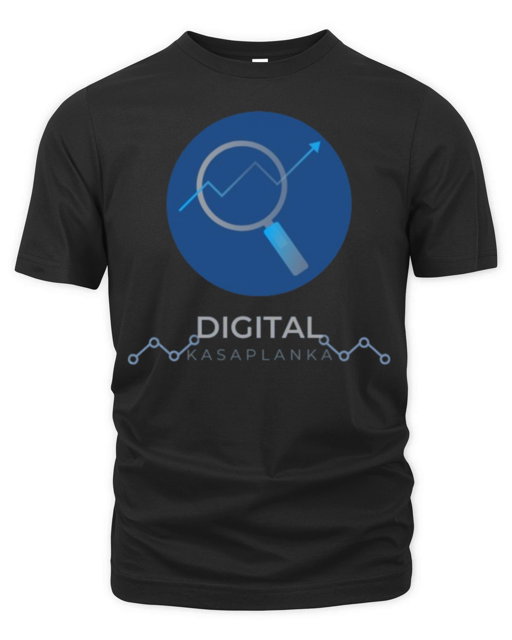 Blue and White Modern Digital Marketing Organic Unisex T-shirt
