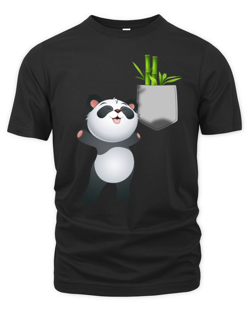 Panda Reaching For Bamboo In Your Fake Pocket Fun Organic Unisex T-shirt
