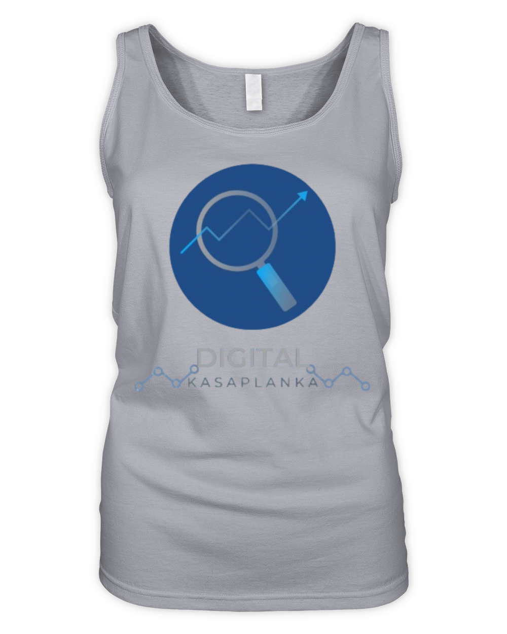 Blue and White Modern Digital Marketing Organic Women's Tank Top