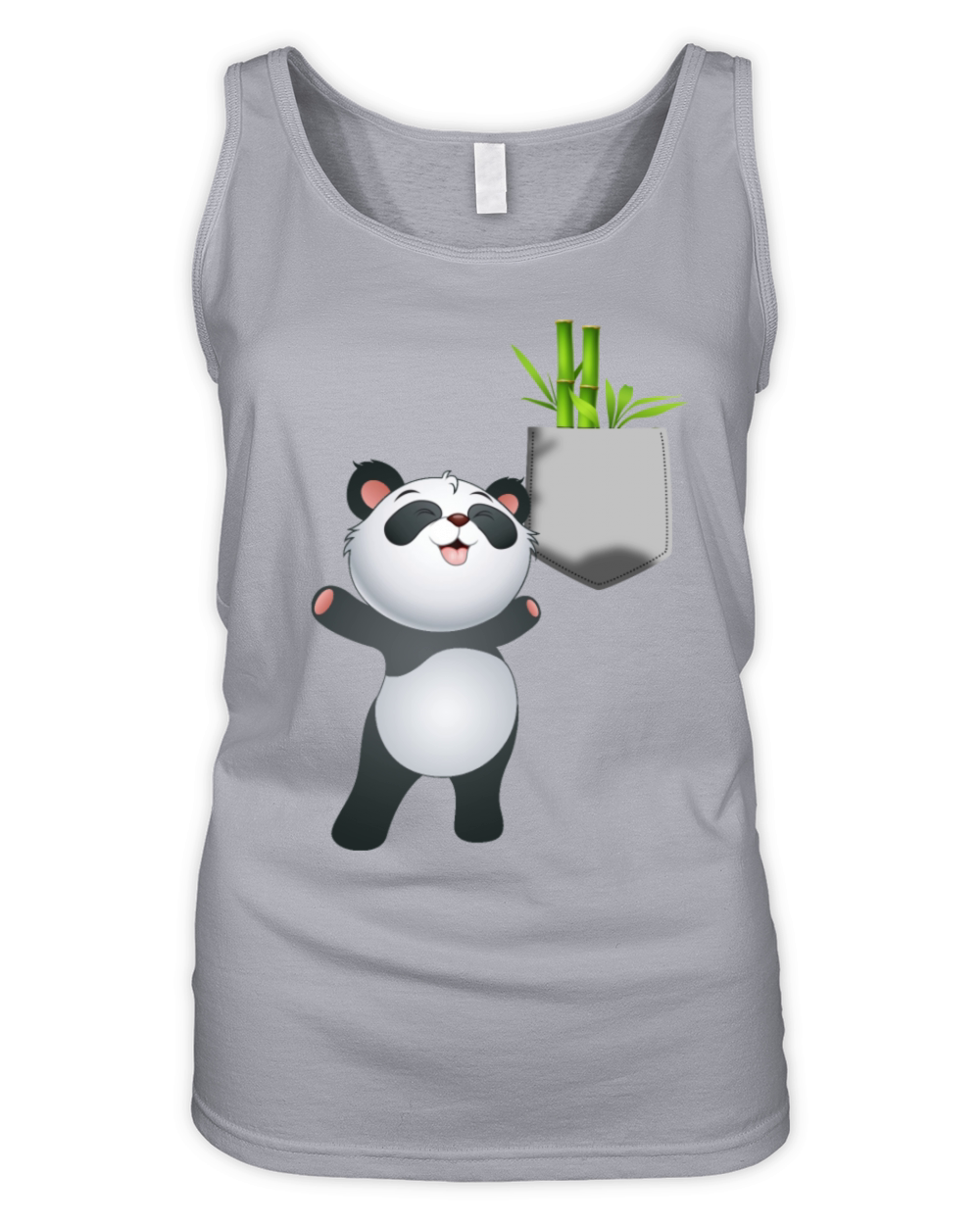 Panda Reaching For Bamboo In Your Fake Pocket Fun Organic Women's Tank Top