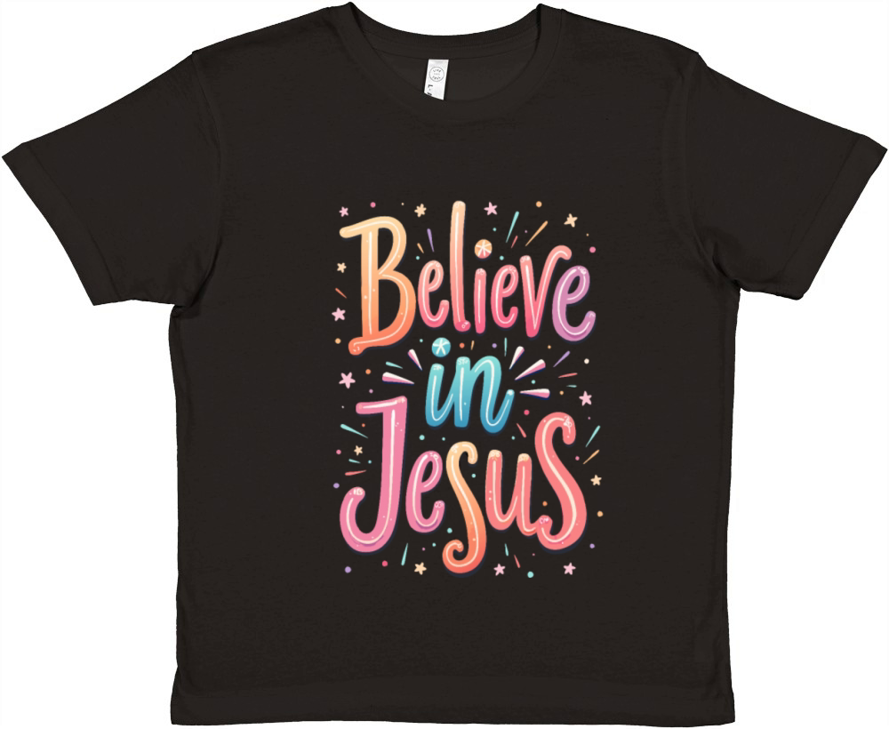 Believe in Jesus - Christian Inspirational Quote Premium Kids Crewneck T-shirt