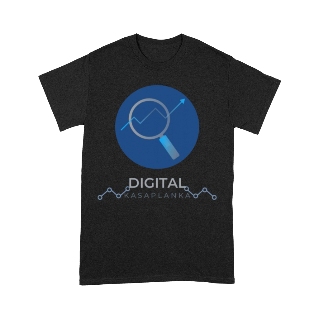 Blue and White Modern Digital Marketing Premium T-shirt