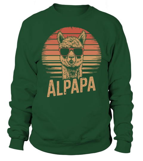 Alpapa Alpaca Dad Vintage Sunset Cool Sunglasses Sweatshirt Unisex