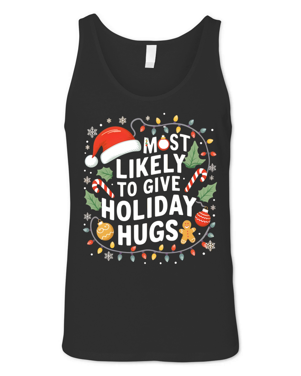 Most likely to give holiday hugs Unisex Jersey Tank