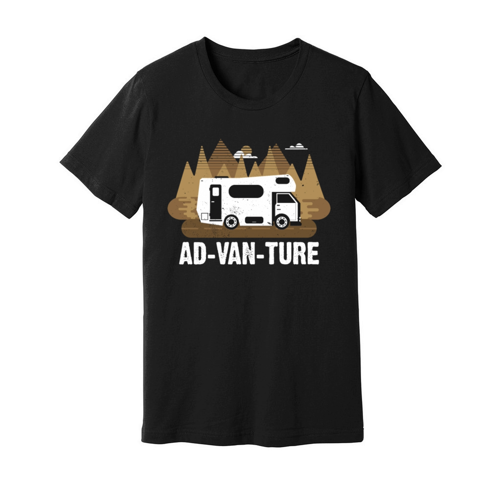 AD-VAN-TURE Funny Camper Van Life Vanlife Vintage Unisex Jersey Tee