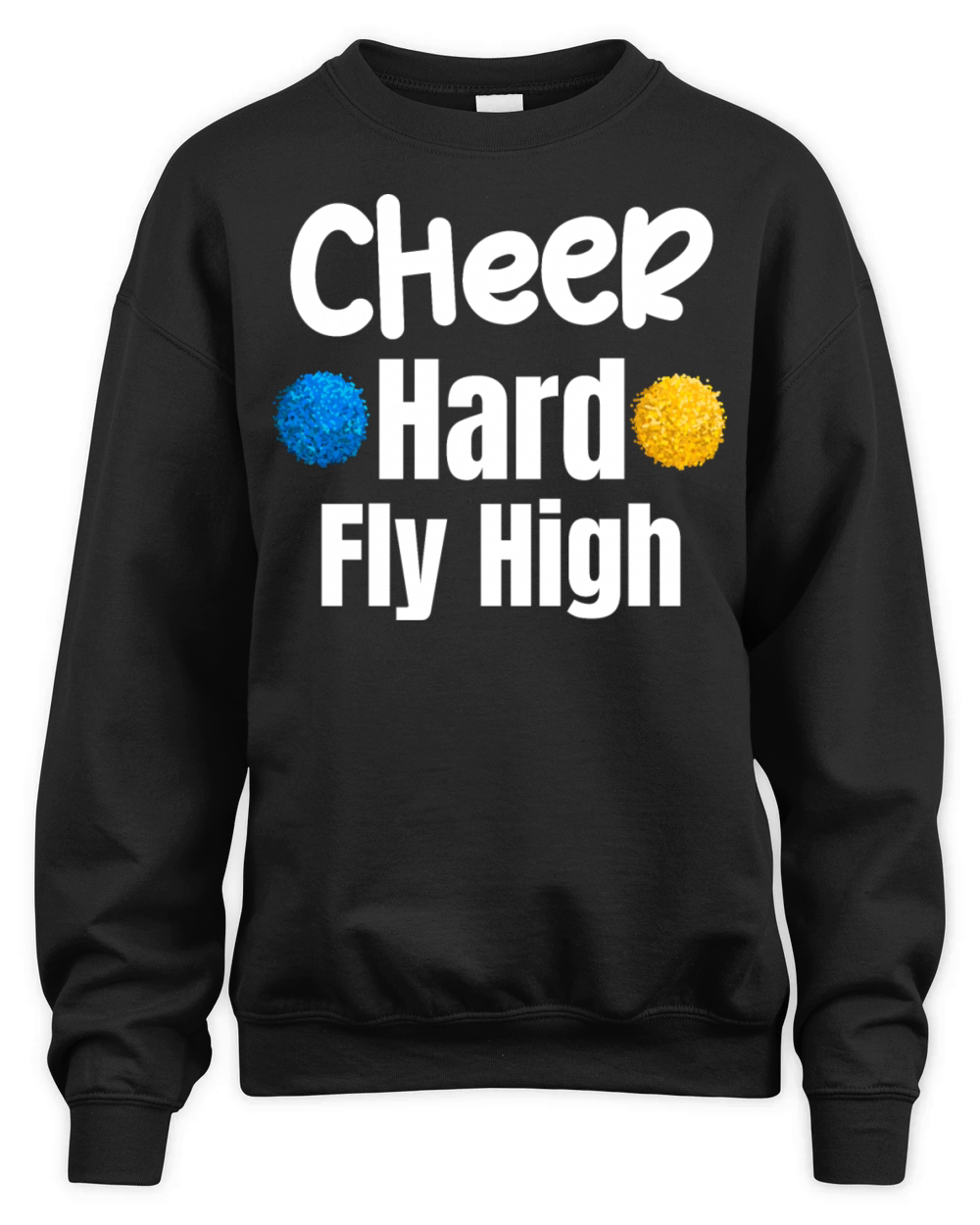 Cheer Hard Fly High Funny Flyer Football Backspot Unisex Premium Crewneck Sweatshirt