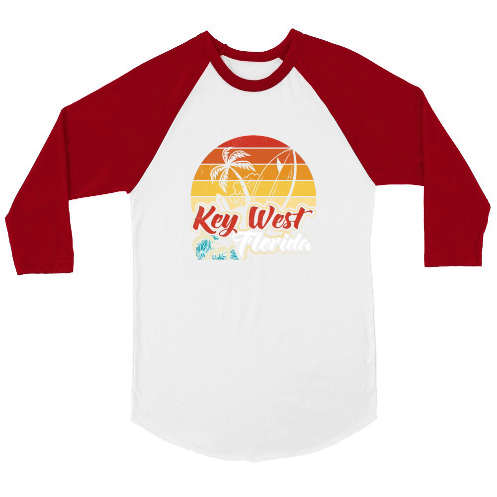 Key-West Surfing Florida Keys Surfer Outfit Unisex ¾ sleeve Raglan T-shirt