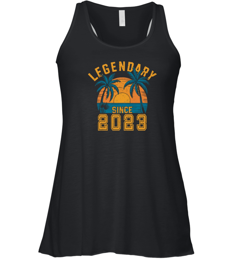 Legendary Since 2023 Birthday Sunset Retro Palm Women's Flowy Tank Top