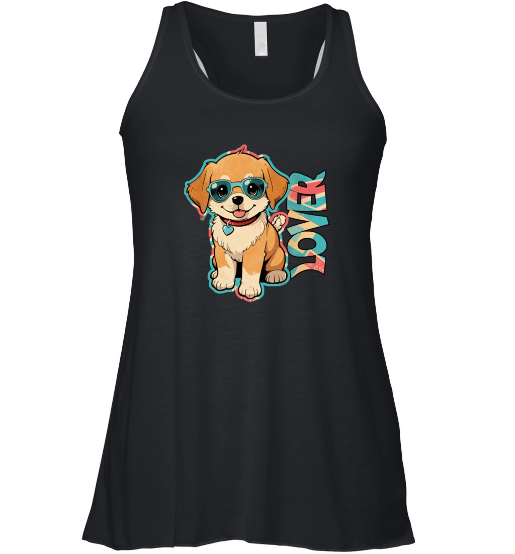 Retro Puppy Lover Women's Flowy Tank Top