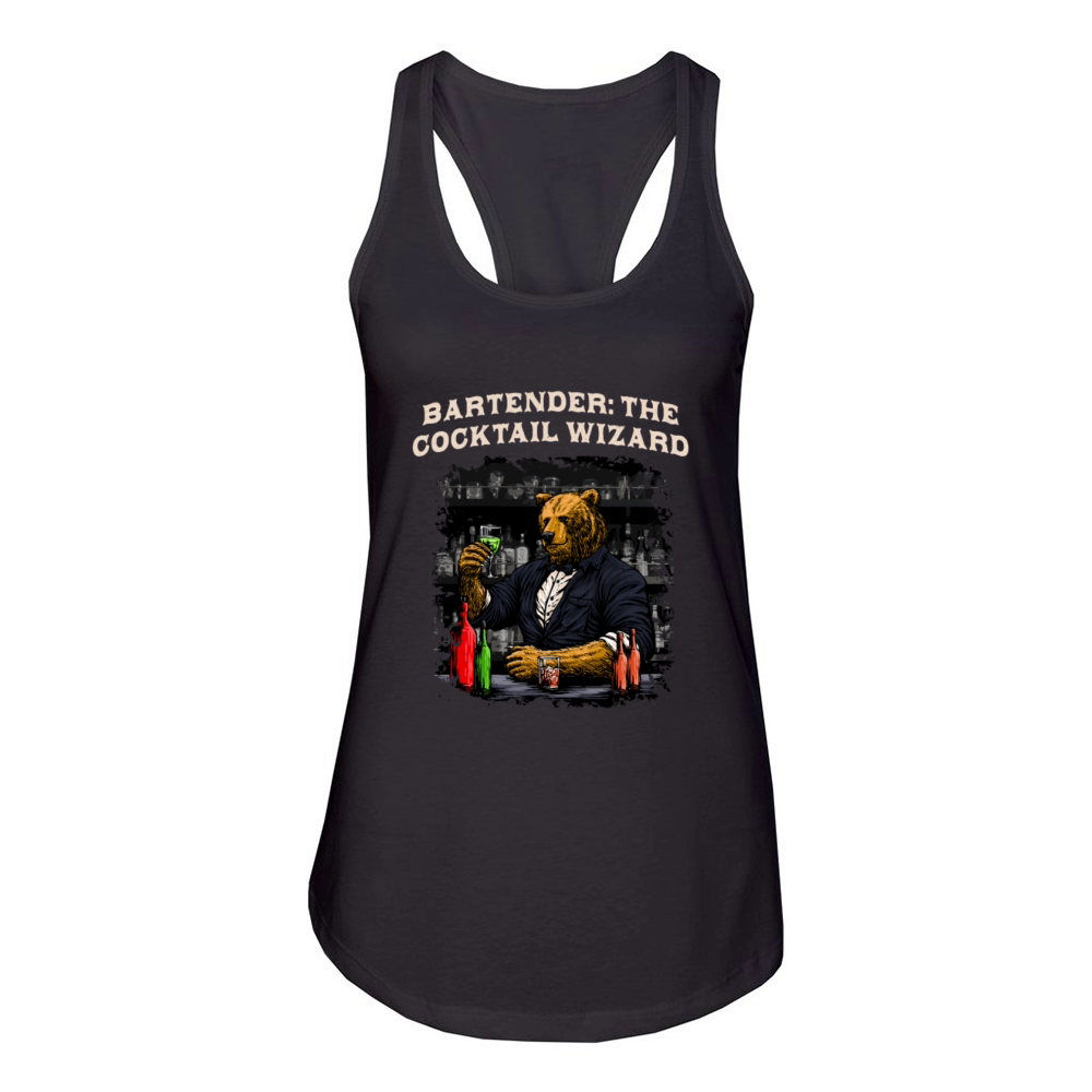 Bartender the Cocktail Wizard Bartending Expert Mi Women's Racerback Tank