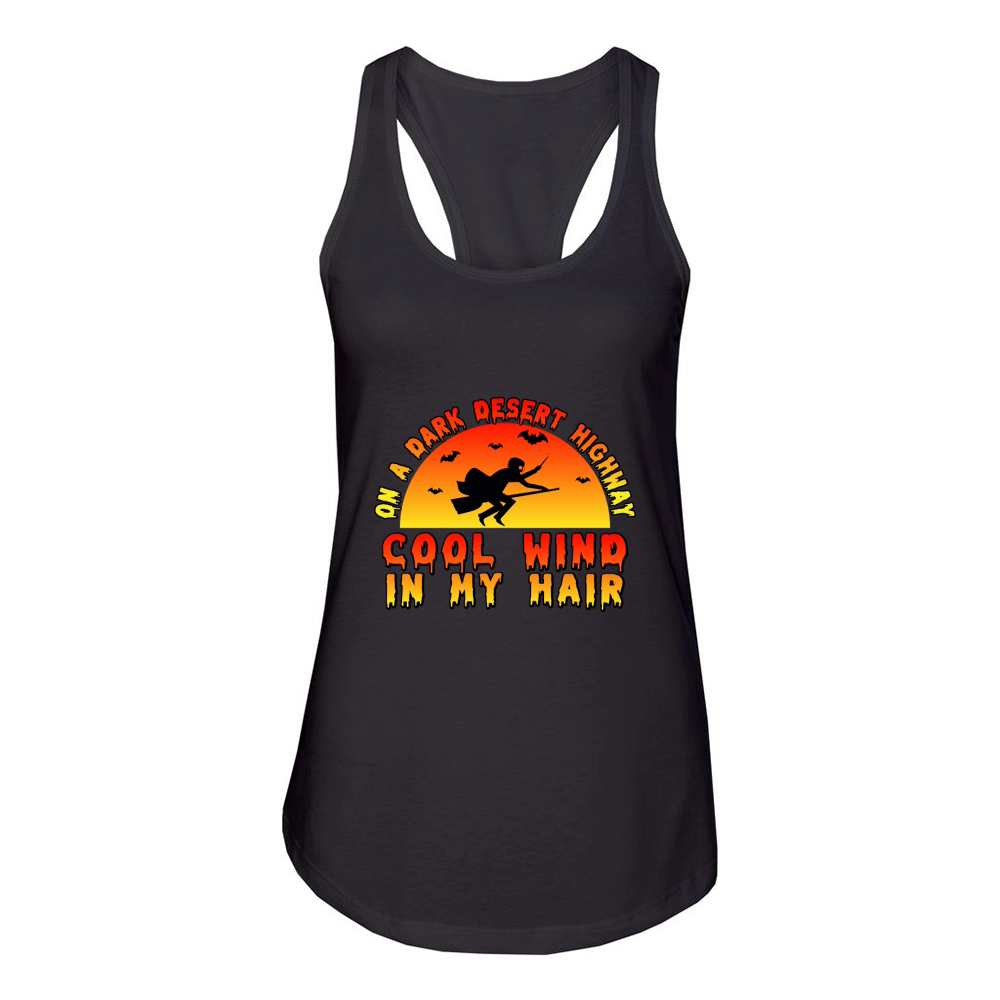 ON A DARK DESERT HIGHWAY COOL WIND IN MY HAIR Women's Racerback Tank