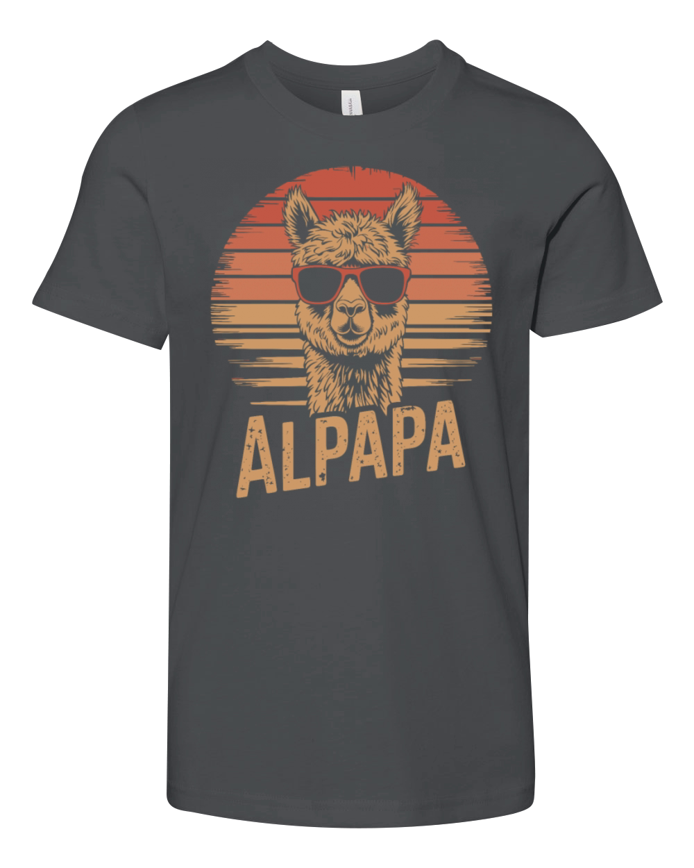 Alpapa Alpaca Dad Vintage Sunset Cool Sunglasses Youth Unisex Jersey Tee