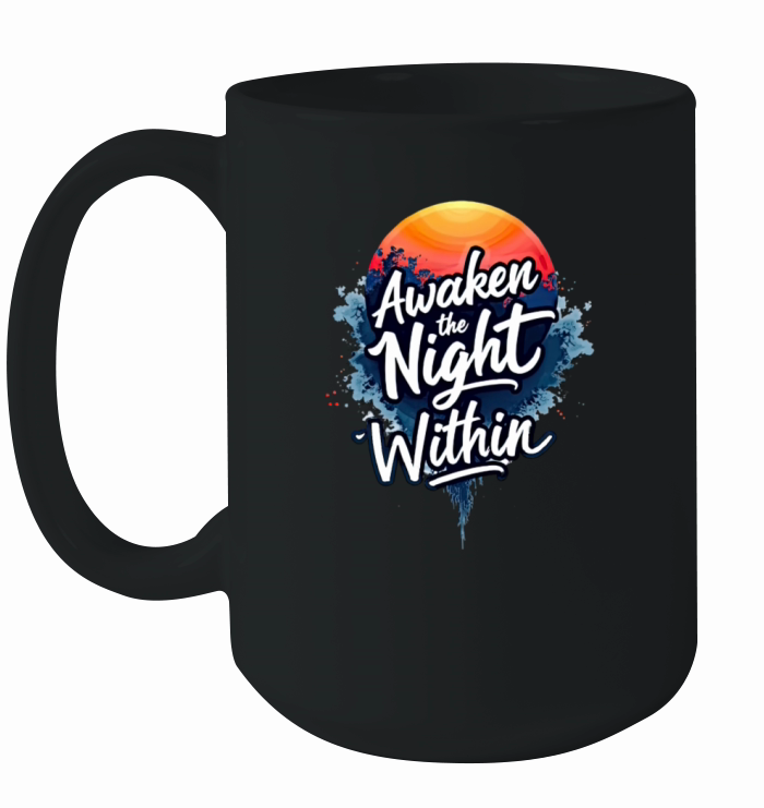 Awaken the Night Within Typography Art Ceramic Mug