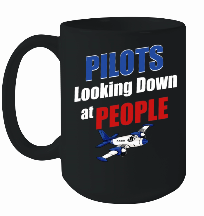 Pilots Looking Down At People Aviation Helicopter Ceramic Mug