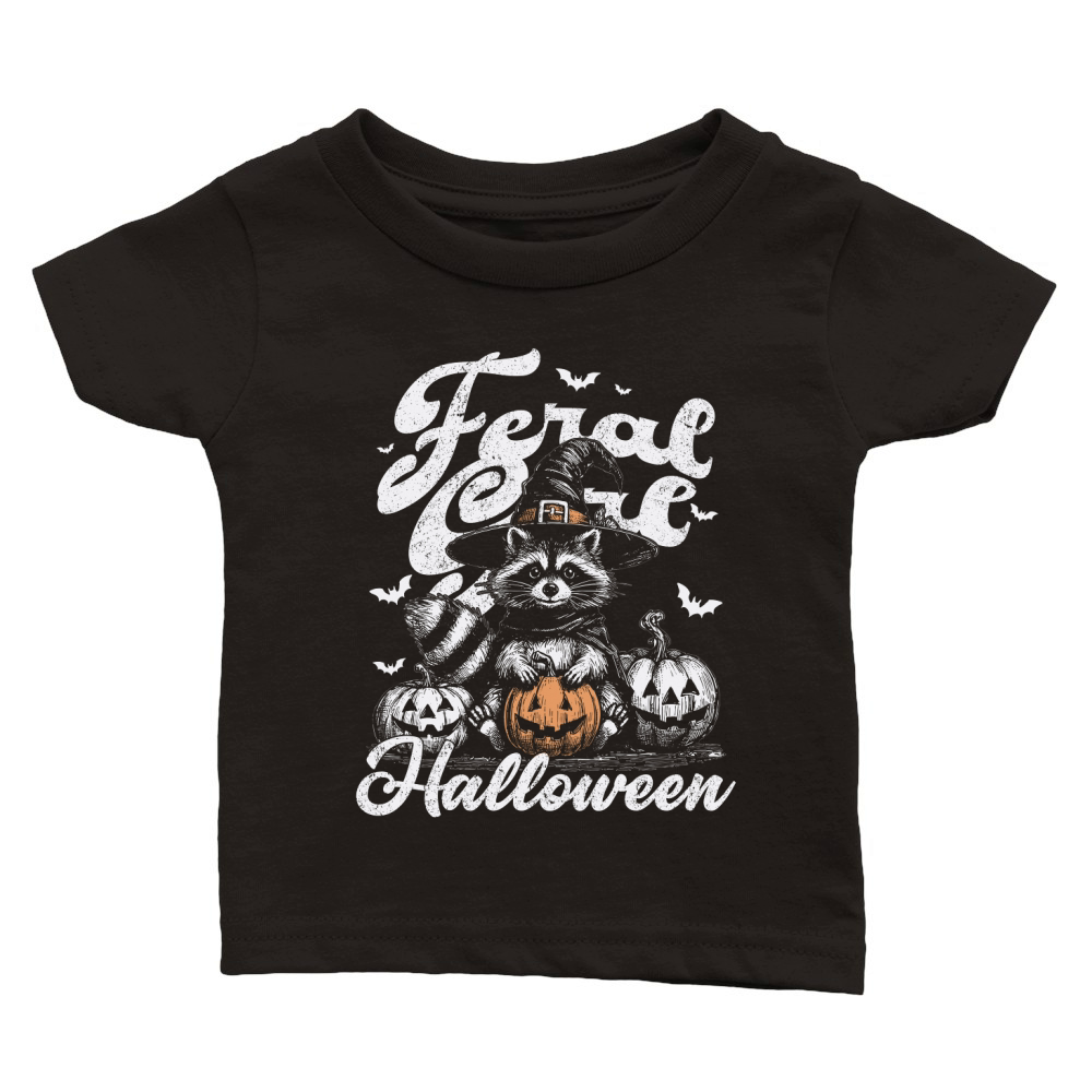 Feral girl Halloween Raccoon D White Classic Baby Crewneck T-shirt