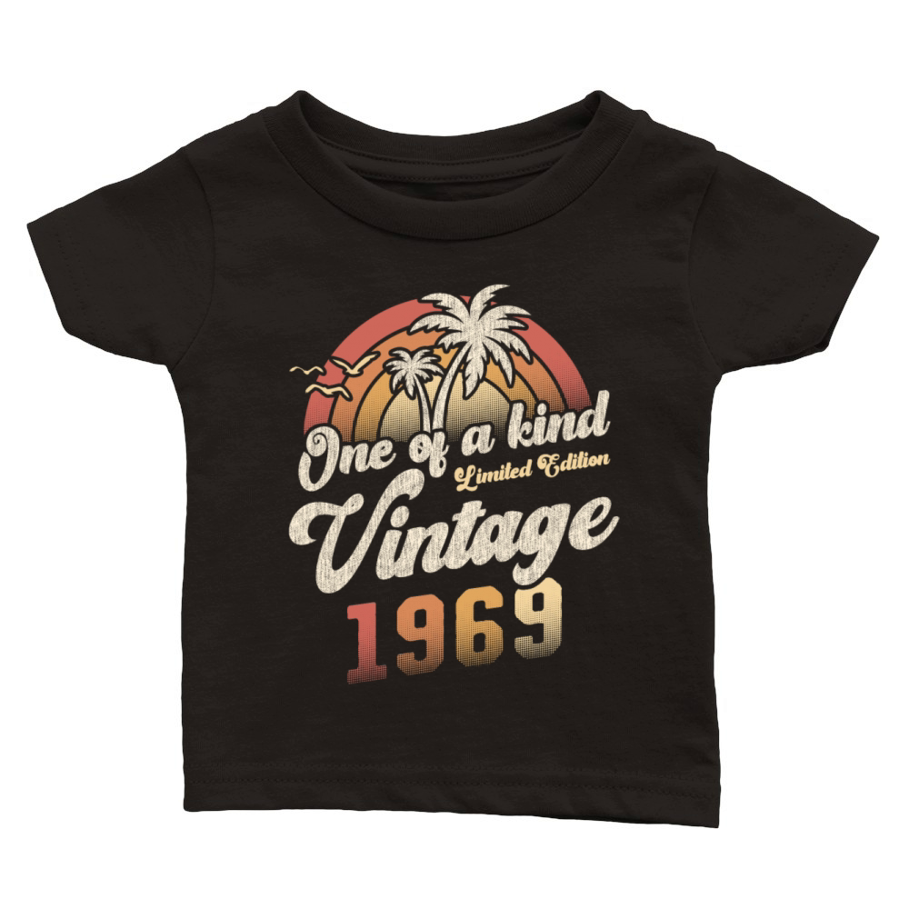 Vintage 1969 Birthday Palm Trees Classic Baby Crewneck T-shirt
