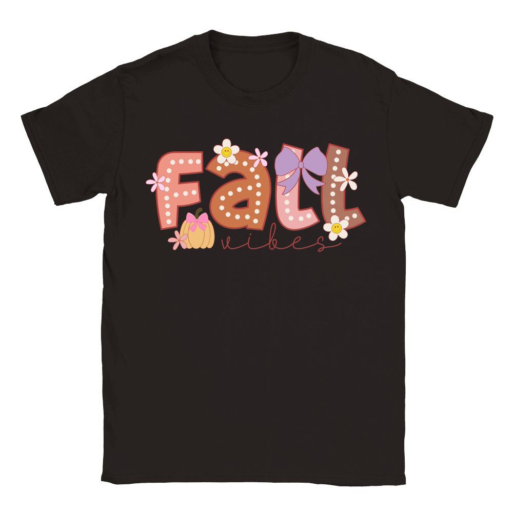 Fall vibes pumpkin coquette 1.01 Classic Kids Crewneck T-shirt