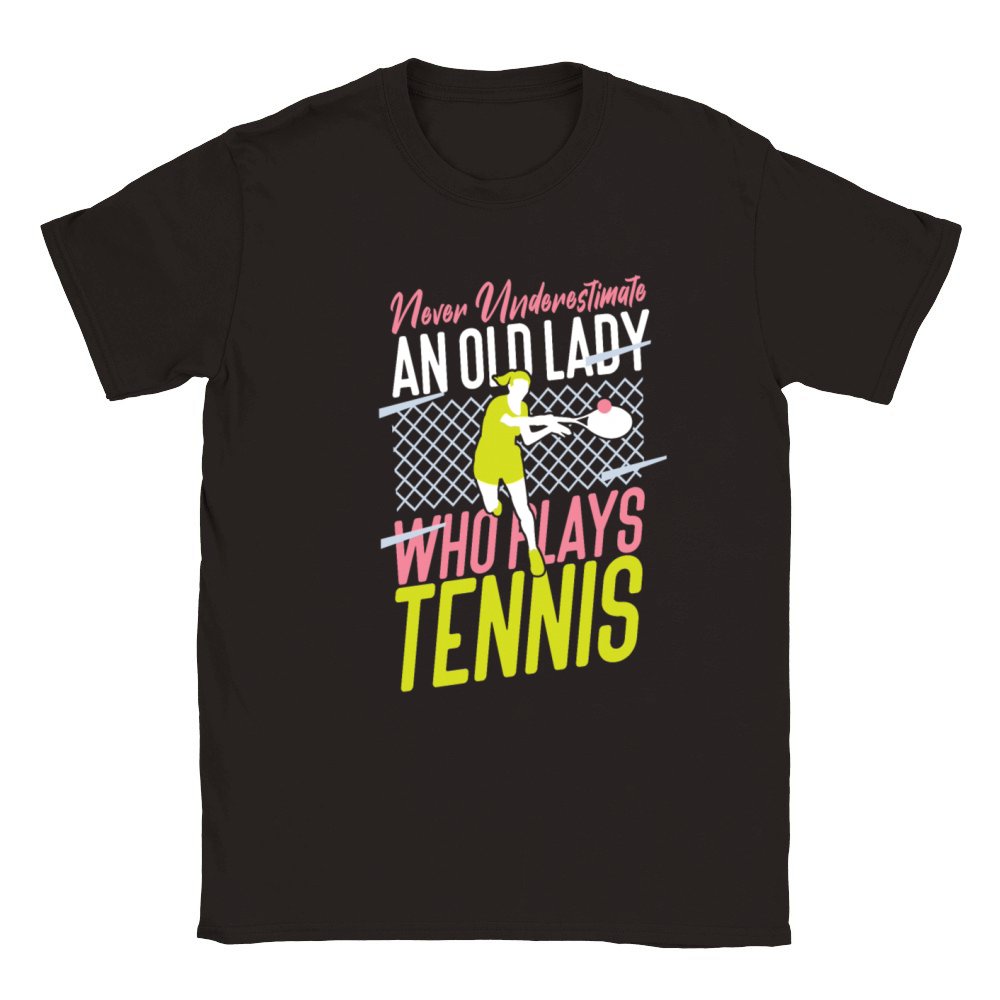 Funny Tennis Player Racket Grandma Classic Kids Crewneck T-shirt