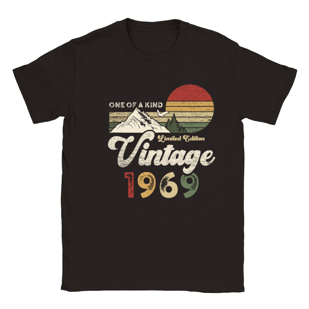Vintage 1969 Birthday Mountains Classic Kids Crewneck T-shirt