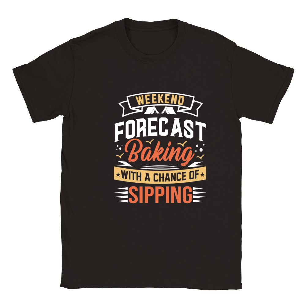 Weekend Forecast Baking With A chance Of Sipping Classic Kids Crewneck T-shirt