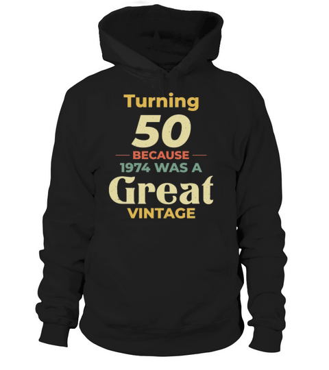 Vintage 1974 50th Birthday Gift for Dad Mom Hoodie Unisex
