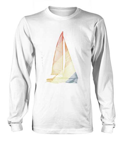Vintage Sailboat One Line Drawing Long sleeved Unisex