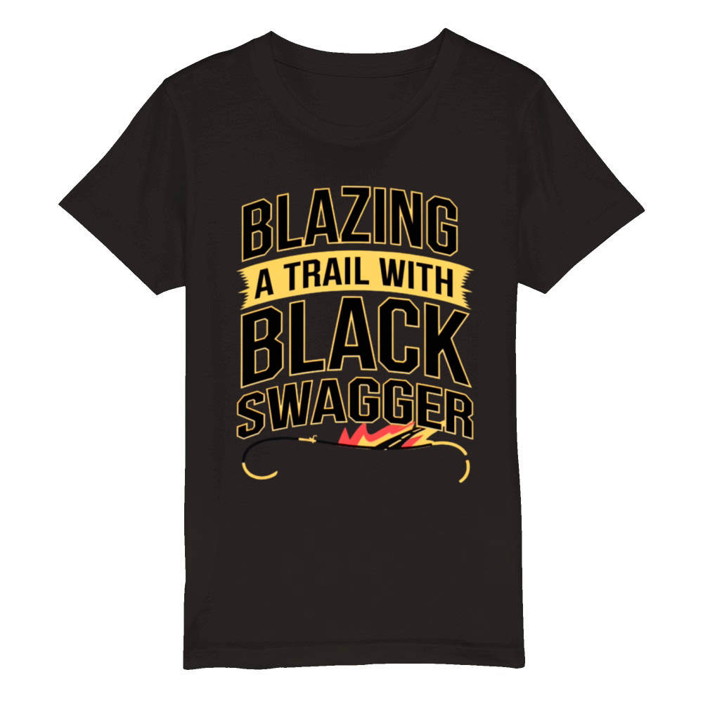 Blazing a Trail with Black Swagger Organic Kids Crewneck T-shirt