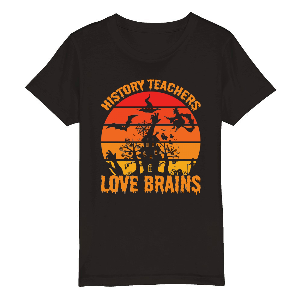 History Teachers Love Brains 1 Organic Kids Crewneck T-shirt