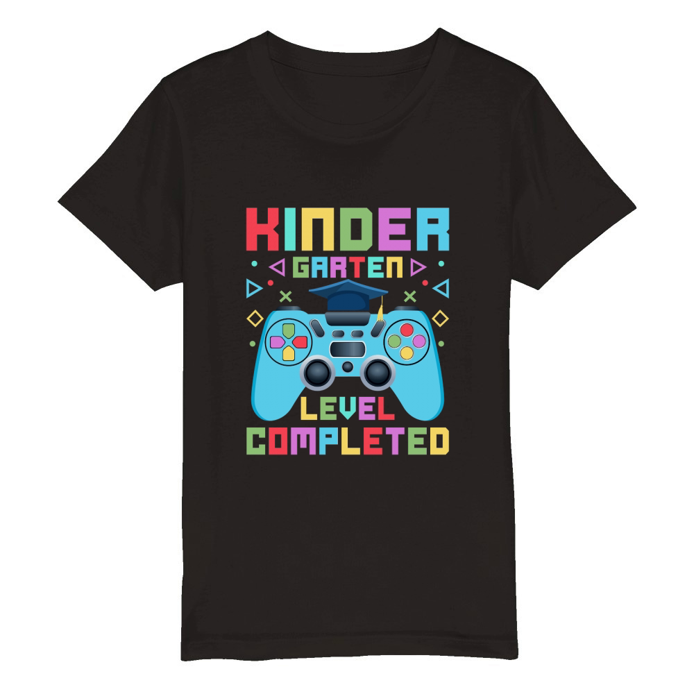 Kindergarten Level Completed Organic Kids Crewneck T-shirt