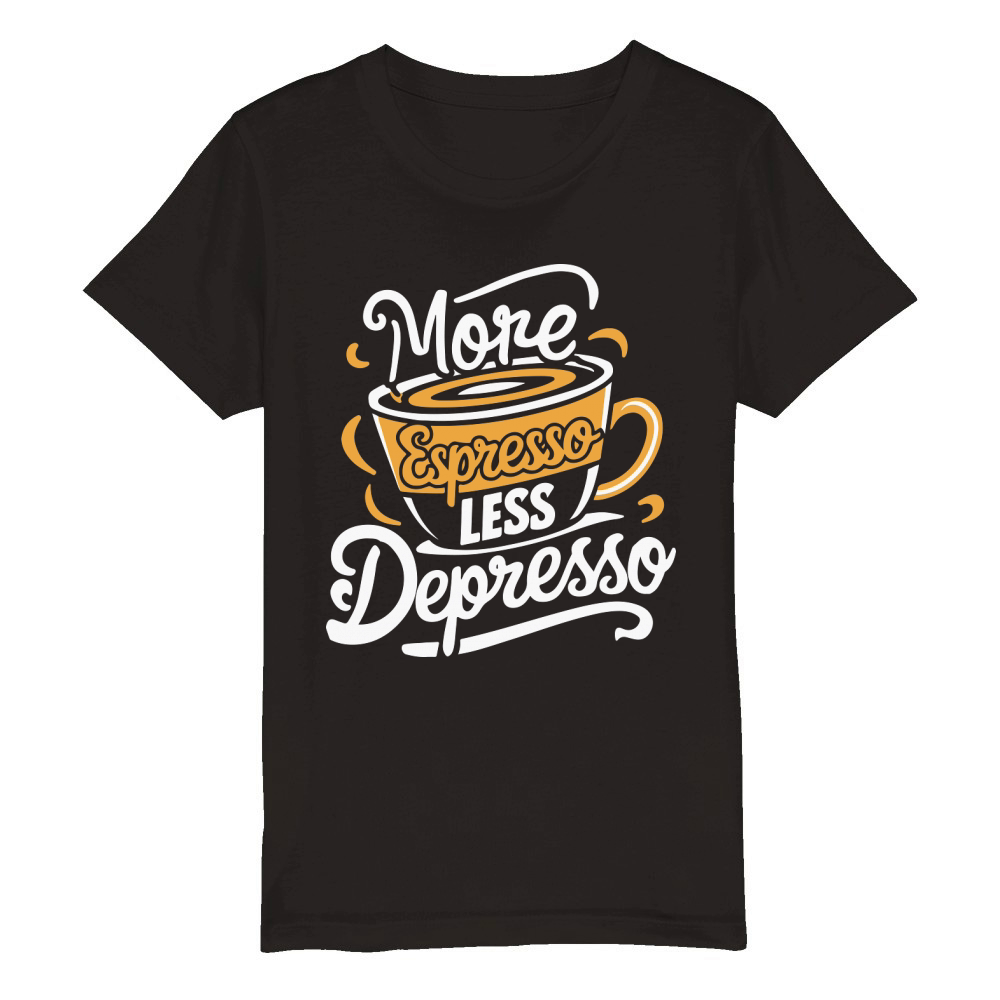 More Espresso Less Depresso Organic Kids Crewneck T-shirt
