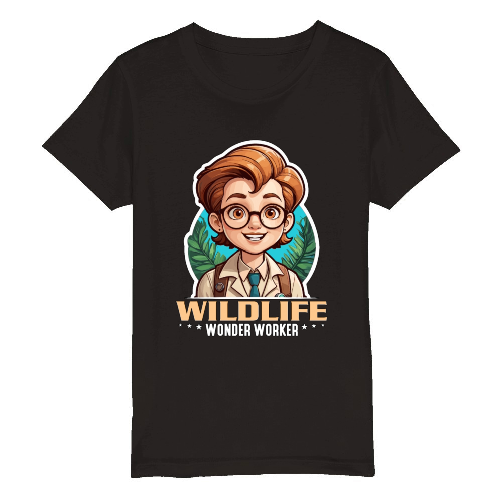 Zoology Wildlife Wonder Worker Biologist Zookeeper Organic Kids Crewneck T-shirt