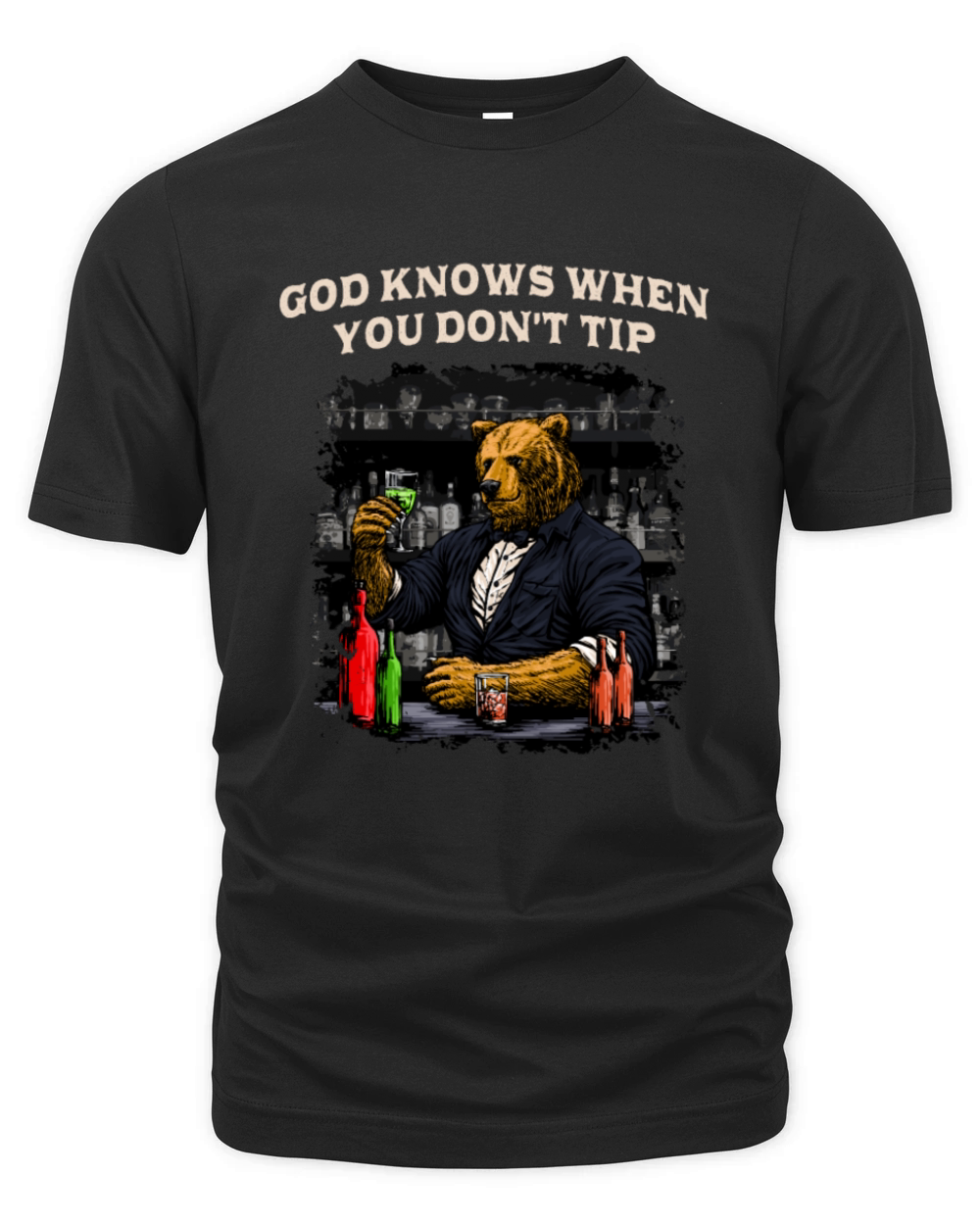 God Knows When You Dont Tip Bartender Sayings Bart Organic Unisex T-shirt