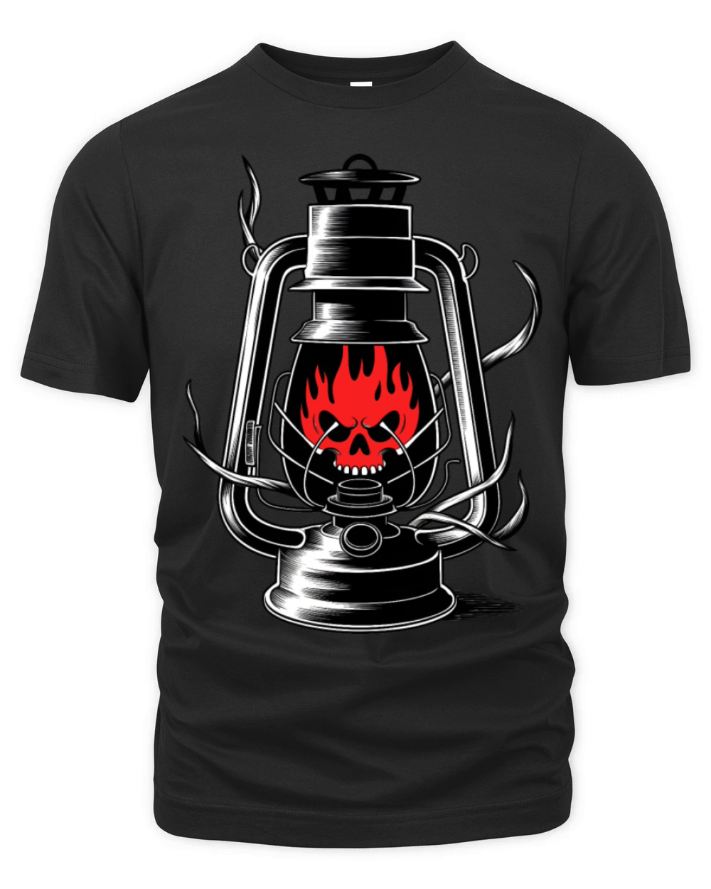 vintage oil lantern featuring a skull Organic Unisex T-shirt