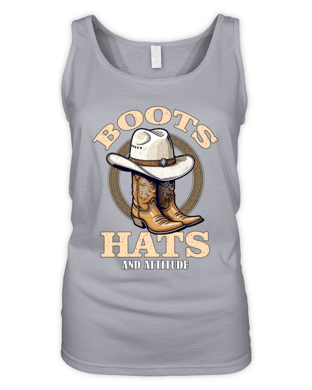 Cowboy Boots Hats And Attitude Western Riding Organic Women's Tank Top