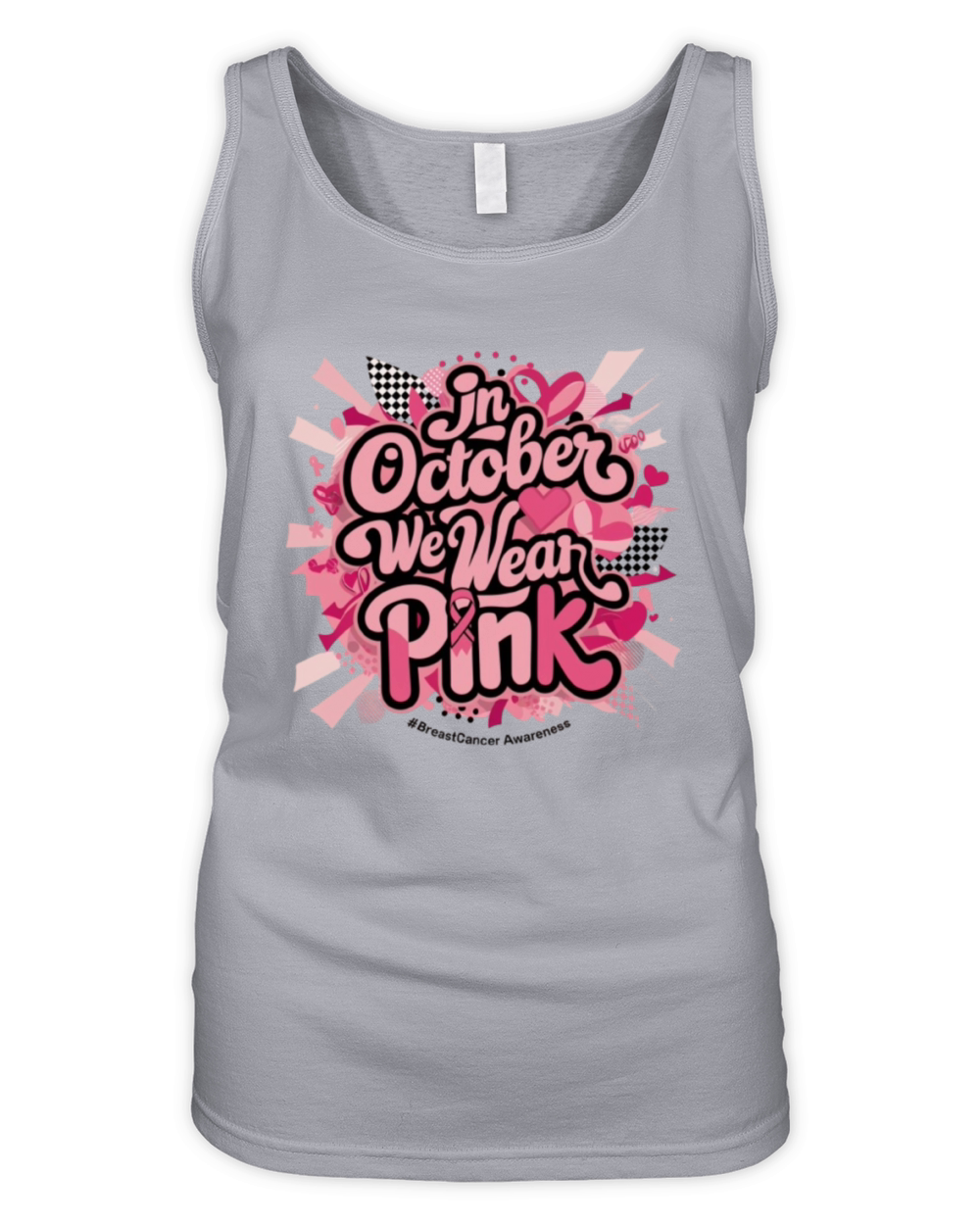 in october we wear pink breast cancer awearness Organic Women's Tank Top