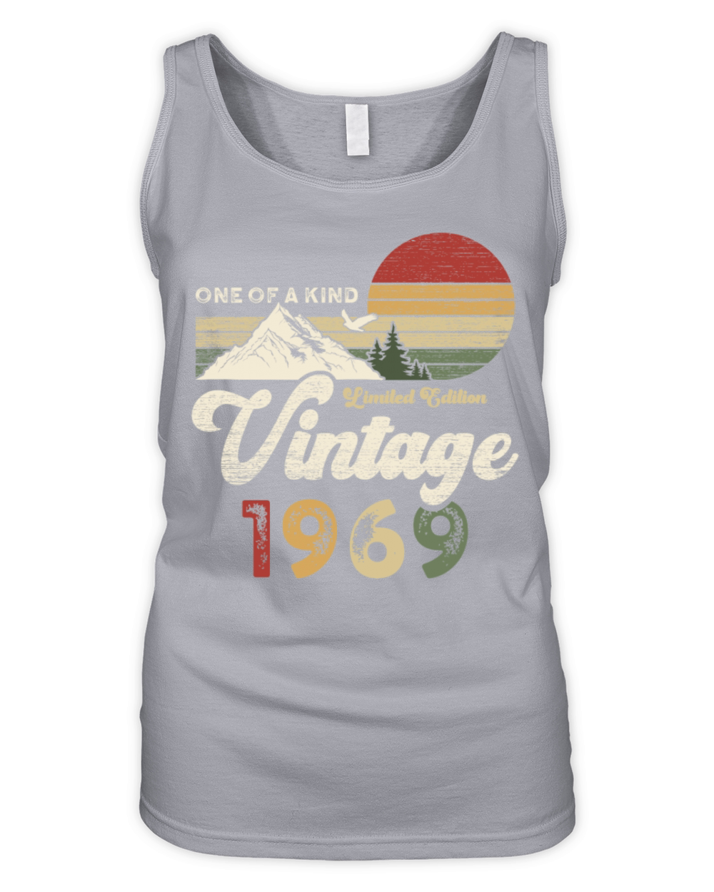 Vintage 1969 Birthday Mountains Organic Women's Tank Top