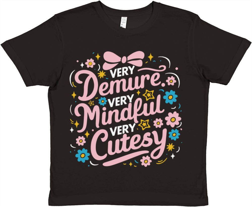 Funny Very Demure Very Mindful Very Cutesy Premium Kids Crewneck T-shirt