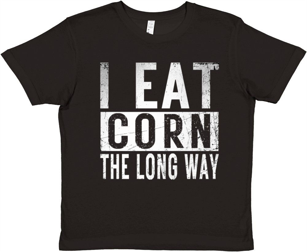 I Eat Corn The Long Way Airport holiday tee exchan Premium Kids Crewneck T-shirt